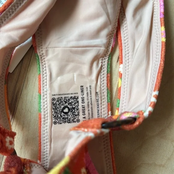 NWT Spell Pomelia Ring Scoop/Ring Pant Bikini in Retro Size XXS Orange Floral - Picture 14 of 16